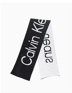 CACHECOL CKJ MASCULINO LOGO PRETO PRETO/BRANCO CM3OC85CR058