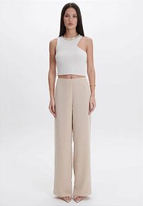 CALÇA WIDE LEG CINTURA MÉDIA BEGE MYFT 502CF002109