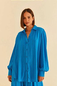 CAMISA BUFANTE BRILHO AZUL FARM 315774