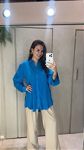 CAMISA BUFANTE BRILHO AZUL FARM 315774