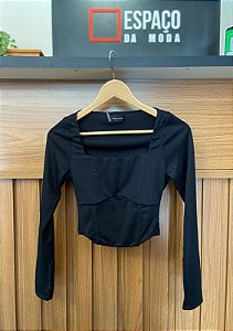BLUSA CANELADA CORSET PRETO MYFT 502BL007461
