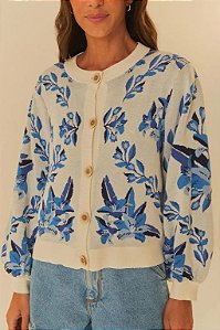 CARDIGAN CURTO LEVEZA TROPICAL ESTAMPADO FARM 323404