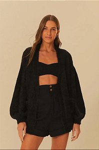 CASULO PELINHO COM BOLSO PRETO FARM 323413