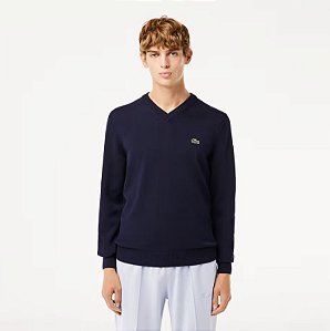 SWEATER SUÉTER MASCULINO V AZUL MARINHO LACOSTE 36659264