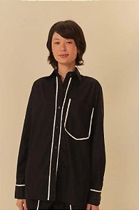CAMISA MANGA LONGA BICOLOR PRETA FARM 326850