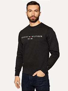 MOLETOM LOGO CLÁSSICO TOMMY LOGO SWEATSHIRT PRETO
