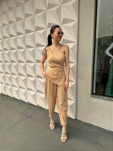 BLUSA ALONGADA OMBRO UNICO NUDE MYFT 502BL007900