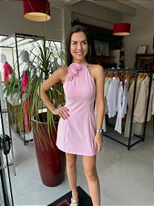 VESTIDO CURTO COM FLORES ROSA MYFT 502VE010135