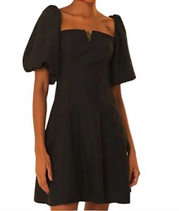 VESTIDO CURTO MANGAS BUFANTES PRETO FARM 323625