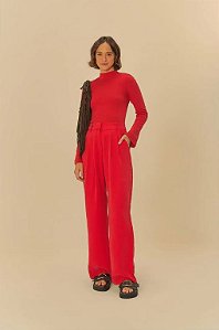 CALÇA RETA ALFAIATARIA VERMELHO FARM 337659