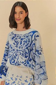 PULL TRICOT JACQUARD BORBOLETA ESTAMPADO FARM 337766