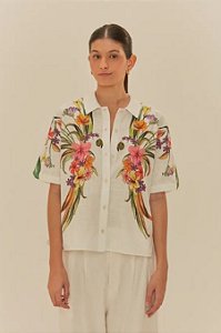 CAMISA LENÇO PASSARO EM FLOR ESTAMPADO FARM 337830