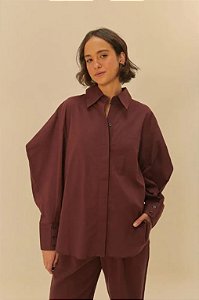 CAMISA BASICA ALOGODAO MARROM FARM 337671