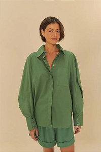 CAMISA BASICA ALOGODAO MARROM VERDE 337671