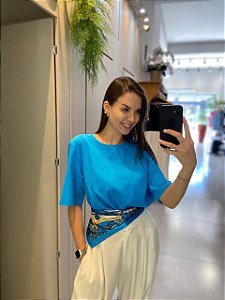 BLUSA MANGA CURTA AZUL MYFT 502BL008563