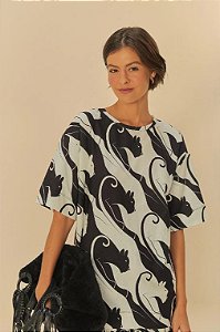 TSHIRT BASICA PANTERAS PRETO/BRANCO FARM 338589