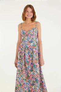 Vestido Cropped Estampado Camponesa