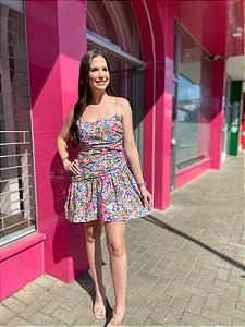 Vestido Curto Estampado Camponesa FARM 349441