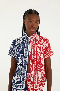 Camisa Estampada Noite De Pássaro