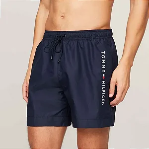 Bermuda De Banho Média Logo Clássico Azul marinho TOMMY THUM0UM03258