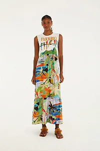 Vestido Cropped Regata Araras Galho FARM 348406