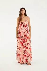 Vestido Longo Estampado Rosas Pintadas FARM 346423