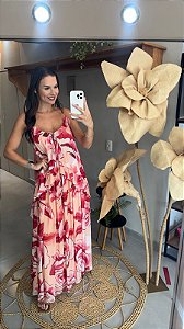 Vestido Longo Estampado Rosas Pintadas FARM 346423