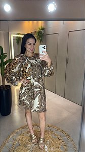 Vestido Curto Estampado Vanahu FARM 346428