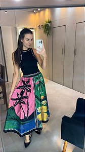 Saia Estampada Oásis Lenço FARM 351478