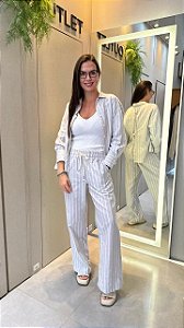 Calça Feminina Listrada Calvin Klein Jeans Lavanda CF5PF10CP178_0510