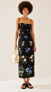 VESTIDO RETO AGUA DE FLOR ESTAMPADA FARM 358236