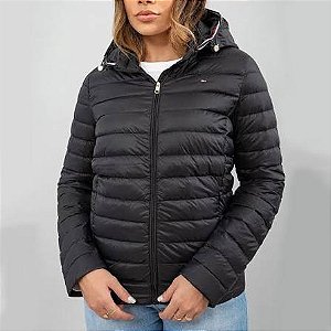 JAQUETA LW PADDED GLOBAL STRIPE PRETA TOMMY HILFIGER THWW0WW42046