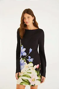 VESTIDO CURTO CEU DE FLOR E ESTAMPADA FARM 359297
