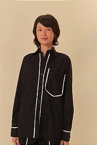 CAMISA MANGA LONGA BICOLOR PRETA FARM 326850