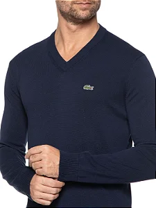 SWEATER MASCULINO V AZUL MARINHO LACOSTE AH1951 23 166