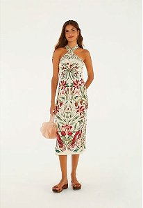 VESTIDO MIDI JARDIM VITRAL ESTAMPADA FARM 367021
