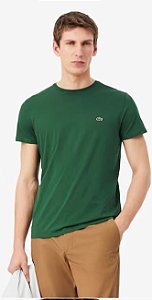 T-SHIRT MASCULINO VERDE ALGODÃO PIMA LACOSTE TH6709 23 132