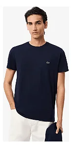 T-shirt masculino azul marinho algodão pima Lacoste TH6709 23 166