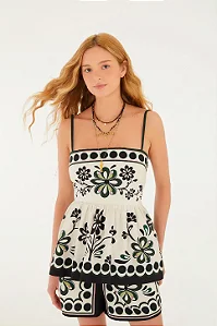 BLUSA ALCA FLORARA ESTAMPADA FARM 366718
