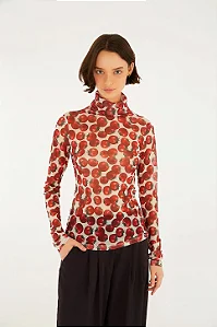 BLUSA TULE MAXI TOMATE ESTAMPADA FARM 367834