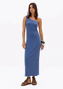 VESTIDO SUPER MIDI CANELADO AZUL MYFT 502VE013105