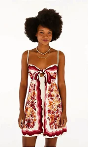 Vestido curto alcinha lenco floraline estampada Farm 370658