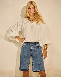 Bata cr manga longa off white Claudia Rabelo bat 3612 2771