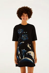 Vestido tshirt basico luz do luar estampada Farm 366998