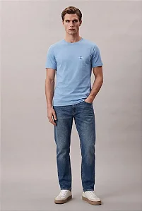Camiseta mc ckj masc azul claro calvin klein ckjm130k