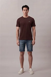 Camiseta mc masc premium piquet marrom Calvin Klein CM6PC01TC182