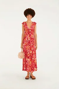 Vestido cropped florabela rosa estampada 370661