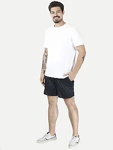 Shorts elastico monogram preta Calvin Klein CM5PS14SA347