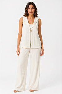 Calça wide leg linho Claudia Rabelo CCF361-32786