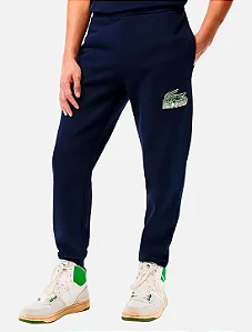 Calça de moletom masc Lacoste azul marinho XH8299-23 166